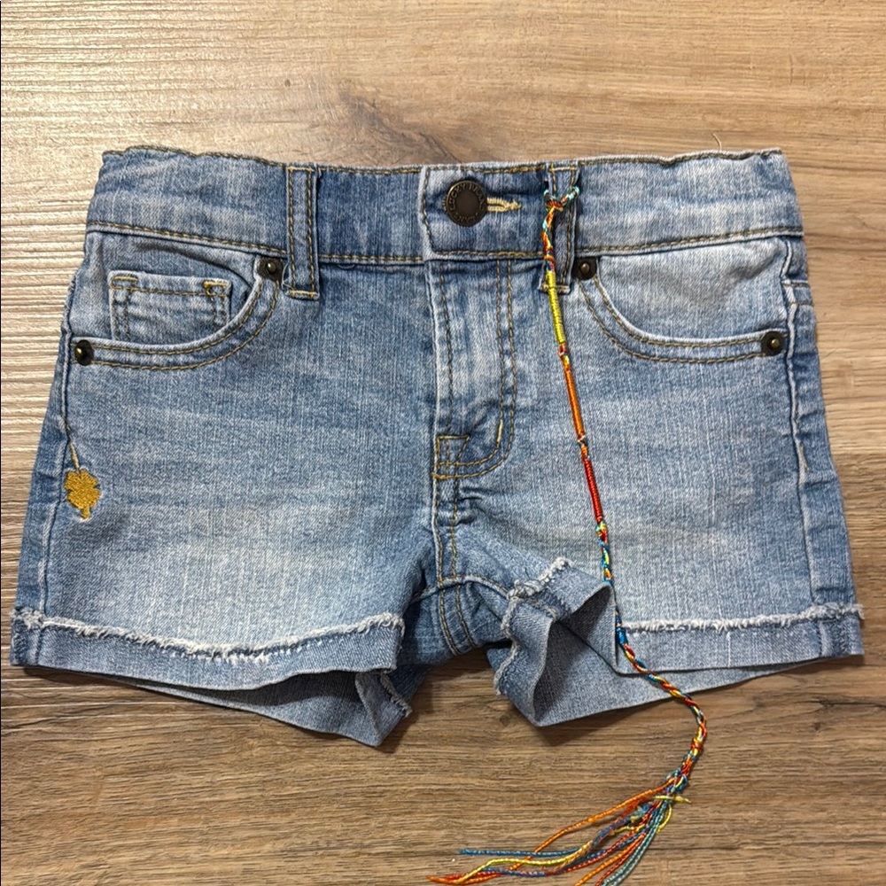 Lucky Brand Blue Denim Shorts with Rainbow Detail